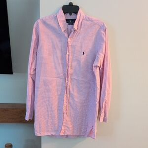 Ralph Lauren Pink Casual Button Down Shirt with Long Sleeves